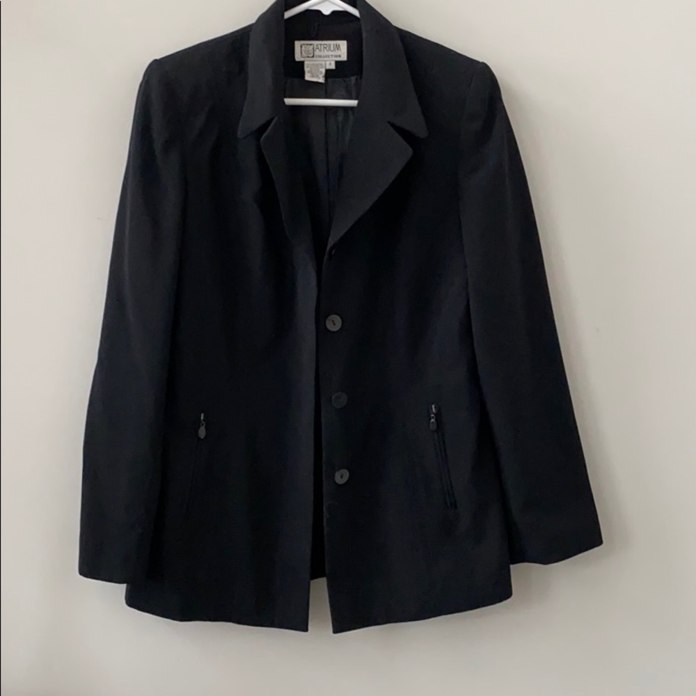Vintage Black Blazer with Shoulder Pads Size 8
